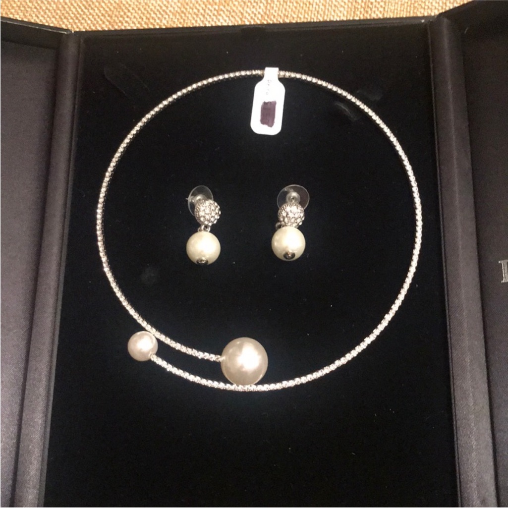 Diamonds International Timeless Silver Choker Style Pearl Necklace Set 99$
